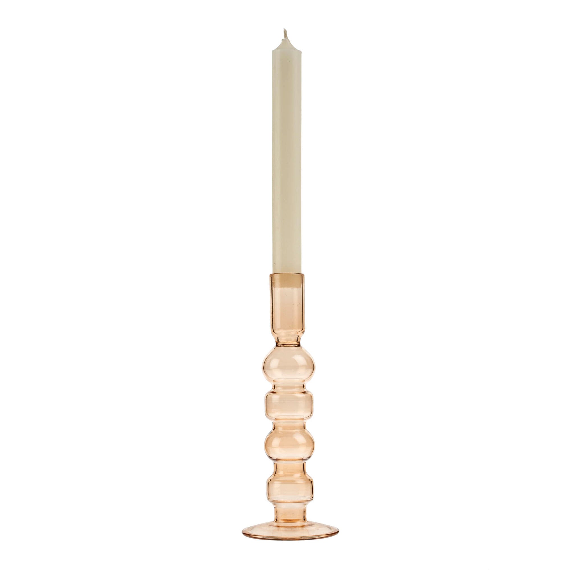 Indaba Glass Candlestick  1-1776  Champagne