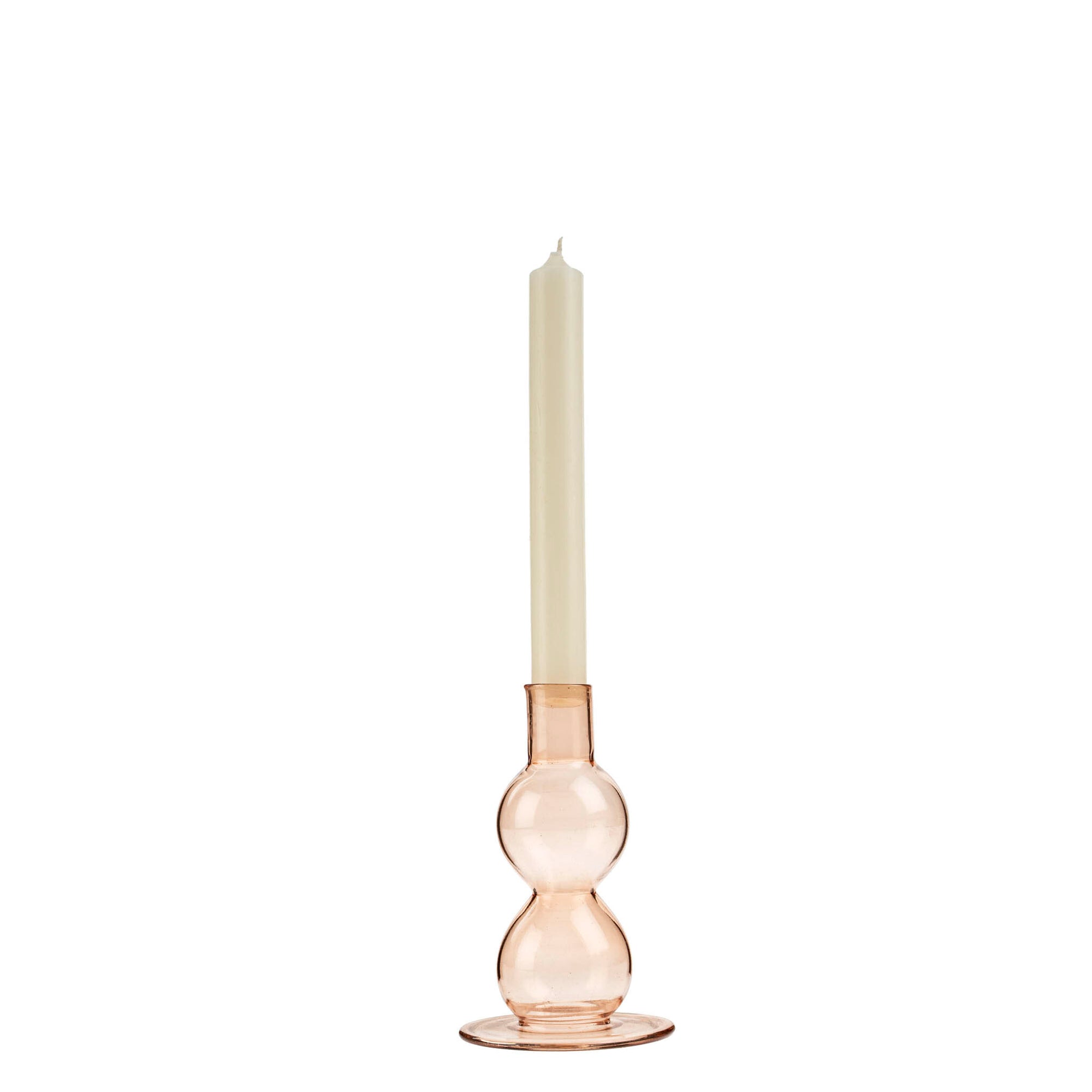 Indaba Glass Candlestick  1-1779  Pink