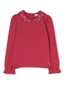 Abel & Lula Girls Long Sleeve Jewelled Shirt  5658-8  Frambuesa