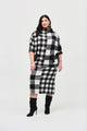 Joseph Ribkoff Plaid Jacquard Knit Skirt  243947  Black/Vanilla