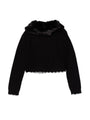 Abel & Lula Girls Cardigan With Faux Fur Collar  5828-89  Black