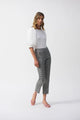 Joseph Ribkoff Geometric Jacquard Crop Pull-on Pants  251220  White/Black