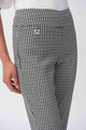 Joseph Ribkoff Geometric Jacquard Crop Pull-on Pants  251220  White/Black