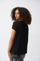 Joseph Ribkoff SJersey Short Sleeve Boxy Top  250229  Black