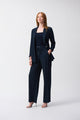 Joseph Ribkoff Seersucker Wide Leg Pull on Pant  251293  Midnight Blue