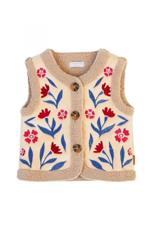 Noppies Baby Girl Embroidered Vest   4470313   Buttercream