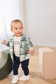 Noppies Baby Boy Long Sleeve Knit Plaid Shirt   4480310   Garden Topiary *