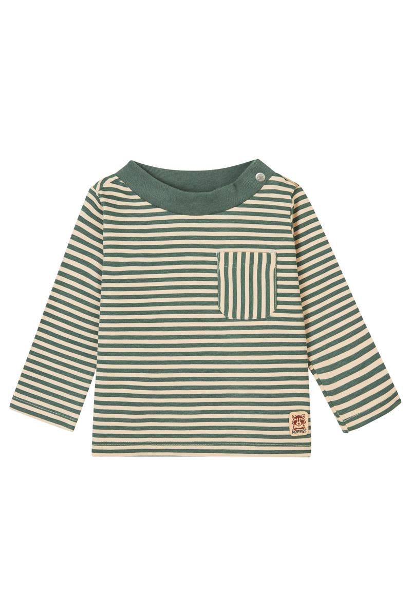 Noppies Baby Boy Long Sleeve Stripe Tee   4490011   Duck Green *