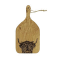 Selbrae Small Oak Hanging Paddle  -  Highland Cow