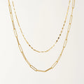 Lovers Tempo Arlo Paperclip Layered Necklace Gold