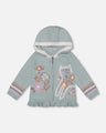 Deux Par Deux Baby Girl Knit Cardigan With Hood  G20FT30  Frosty Green *