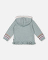 Deux Par Deux Baby Girl Knit Cardigan With Hood  G20FT30  Frosty Green *