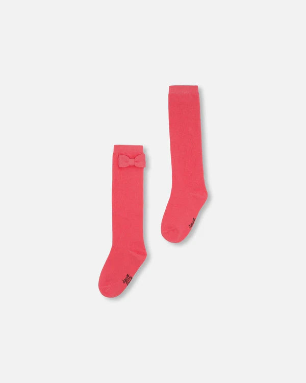 Deux Par Deux Girls Tall Socks  G20HS-669  Camelia Rose