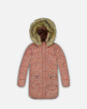 Deux Par Deux Girls Long Winter Puffy Coat  G20W59  Vintage Mini Flowers *