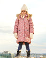 Deux Par Deux Girls Long Winter Puffy Coat  G20W59  Vintage Mini Flowers *