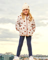 Deux Par Deux Girls Reversible Mid-Season Jacket  Cameo Brown