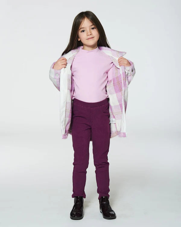 Deux Par Deux Girls Brushed Rib Mock Neck Top  G20YG71  Pink Lavender *