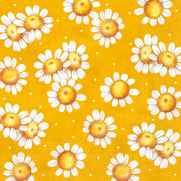 ihr Luncheon Napkin - Sunny Flowers  -  Yellow