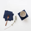 Linen Tales  Linen Coasters Set/4 Navy*