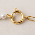 Lovers Tempo Neptune Pearl Paperclip Necklace - Gold