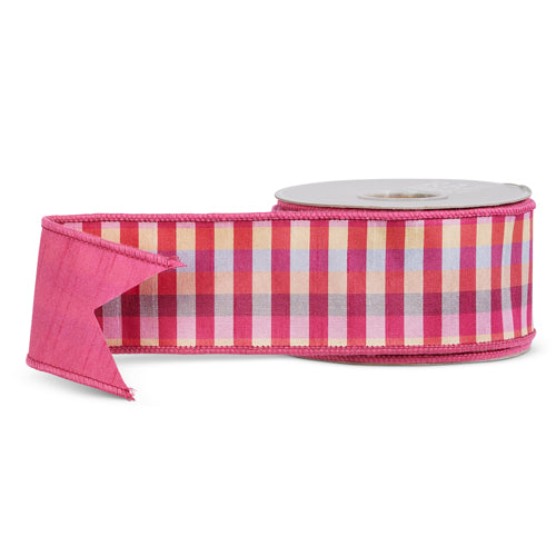 Raz Multicolour Gingham Wired Ribbon  R4527729