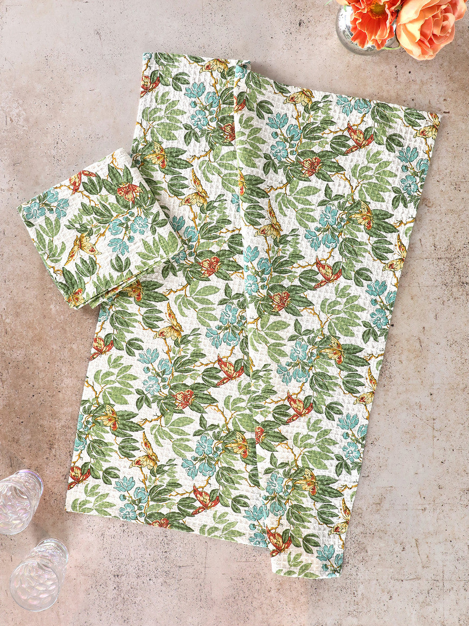April Cornell Butterfly Tea Towel  - Ecru