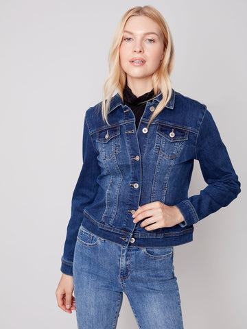 Charlie B Basic Jean Jacket C6302S-431A Indigo - Crocus & Ivy