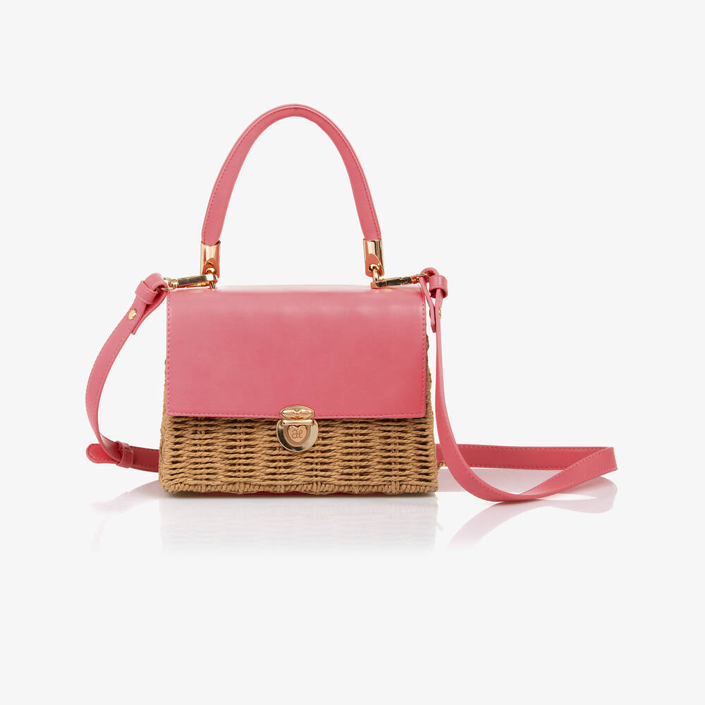 Abel & Lula Basket Look Handbag   5458-19   Fuscia