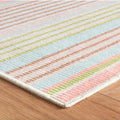 Ana Ticking Aqua Machine Washable Rug*