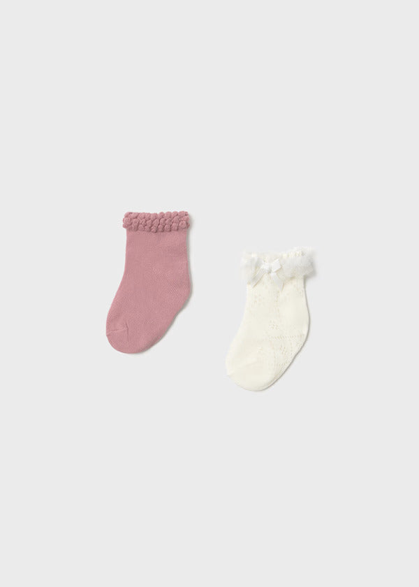 Mayoral Baby Girl Dressy Sock Set   10872-87   Rosado