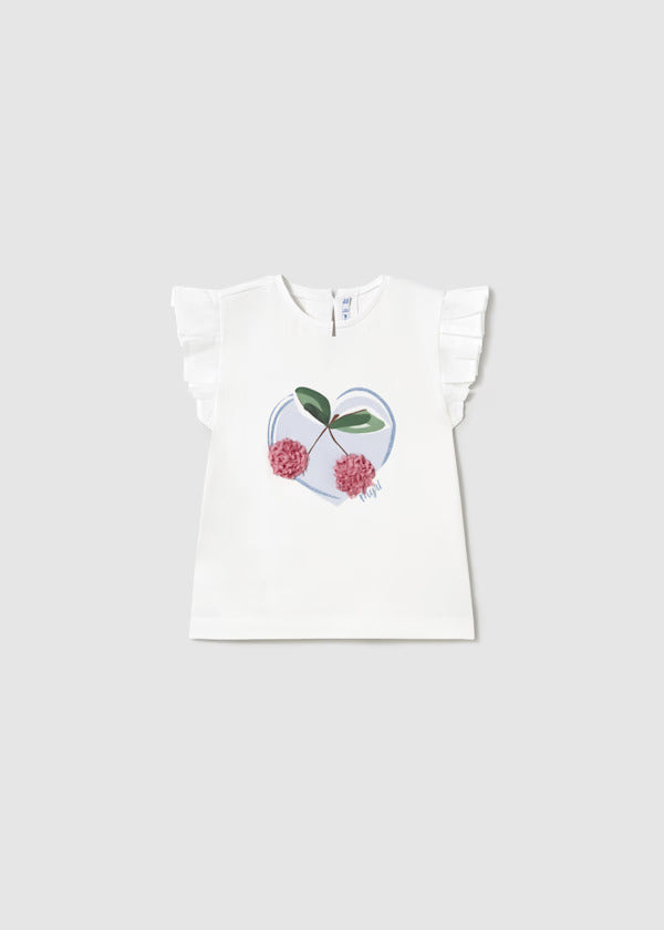 Mayoral Baby Girl Short Sleeve Tee   1042-54   Bco-Azul
