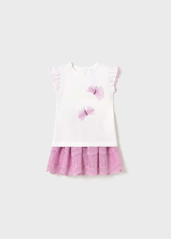 Mayoral Baby Girl Skirt Set   1929-60   Malva