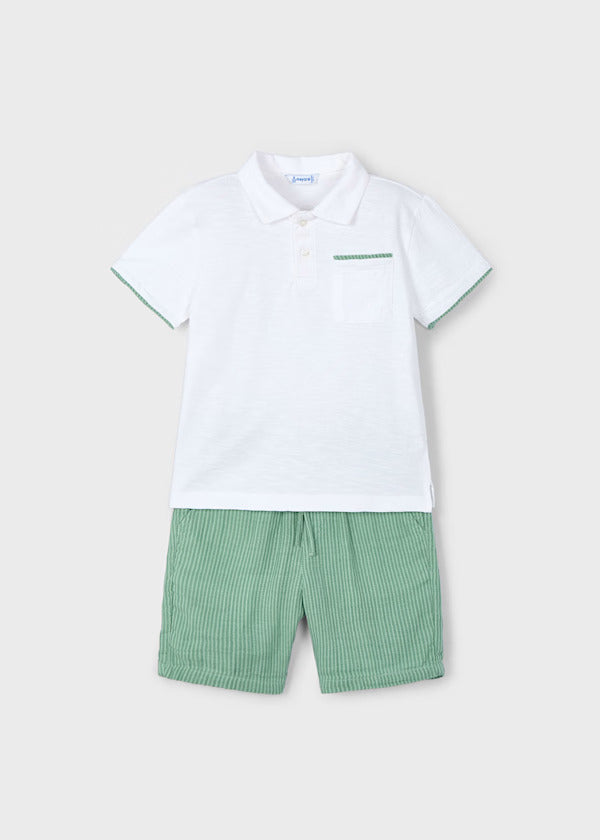 Mayoral Boys Polo Short Set   3232-37   Dark Laure