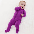 Magnetic Baby Girl Elderberry Footie with Ruffles