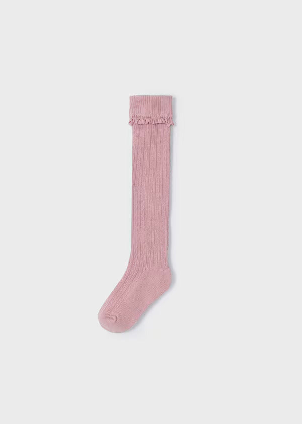 Mayoral Girls Fancy Long Socks  10807-37  Rosado