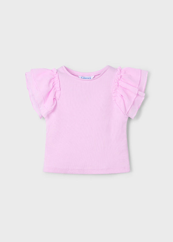 Mayoral Girls Short Sleeve Tee   3013-25   Malva