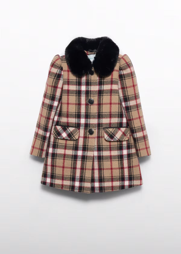 Girls fur collar coat best sale