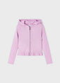 Mayoral Girls Ribbed Hooded Sweater  3355-34  Malva *