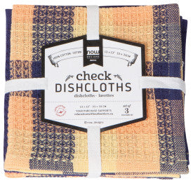 Danica Check  Dishcloth Set 3  Dusk