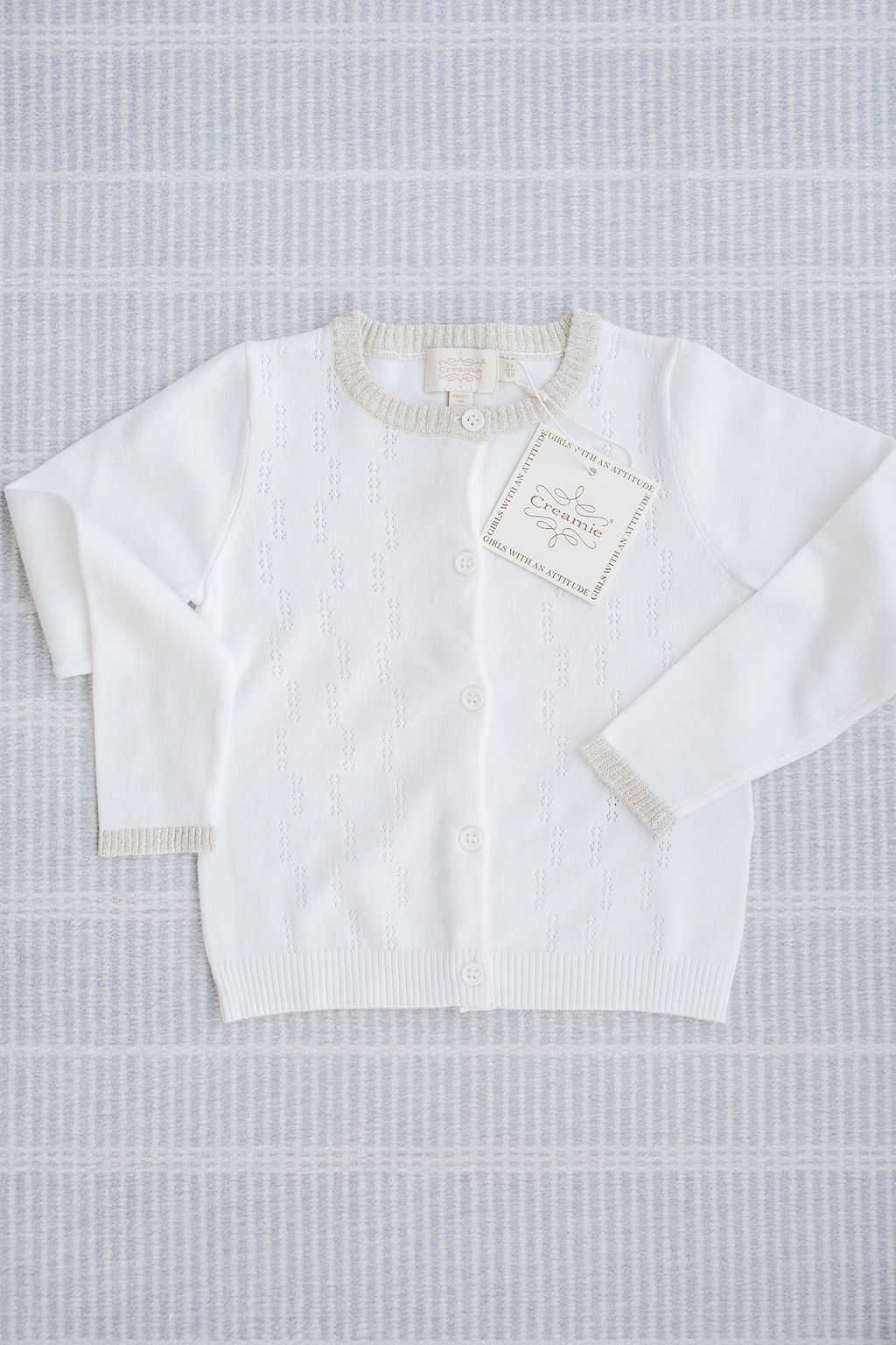 Creamie Girls Pointelle Cardigan   822883-1103   Ivory