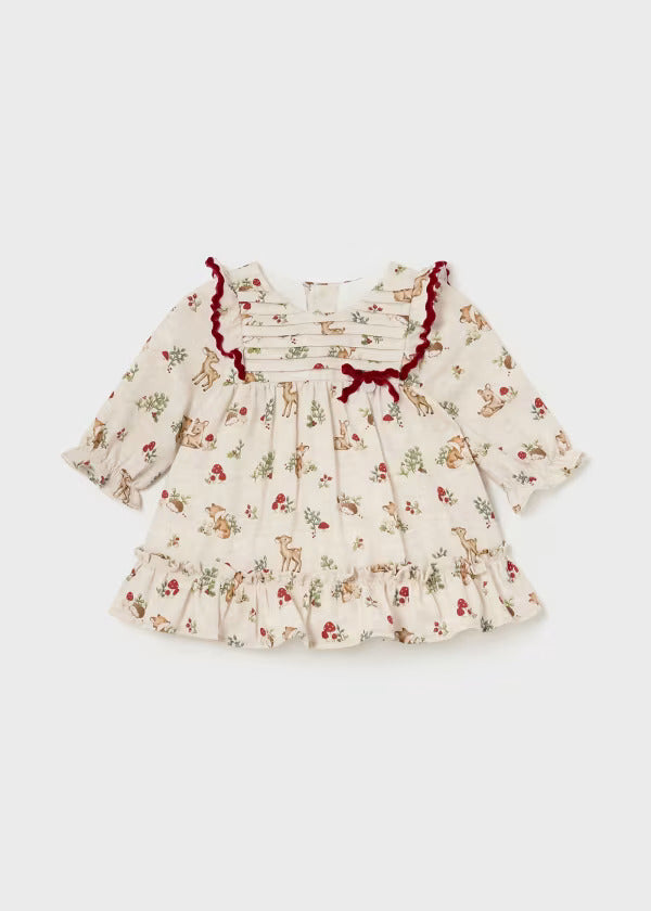 Mayoral Baby Girl Printed Dress  2887-60  Rojo *