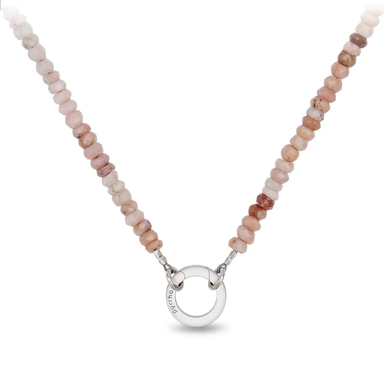 Pyrrha Pink Opal Faceted Stone Bead Choker  N31249TC