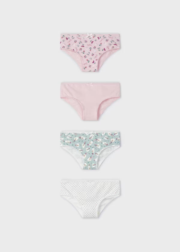 Mayoral Girls Underpants  Set of 4  10791-21  Pastel