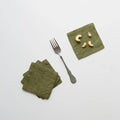 Linen Tales  Linen Coasters Set/4 Martini Olive*