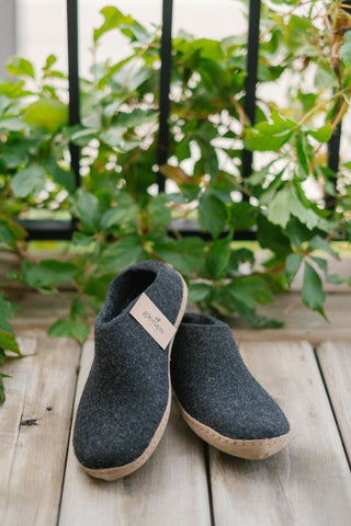 Glerups Charcoal Open Heel Slipper