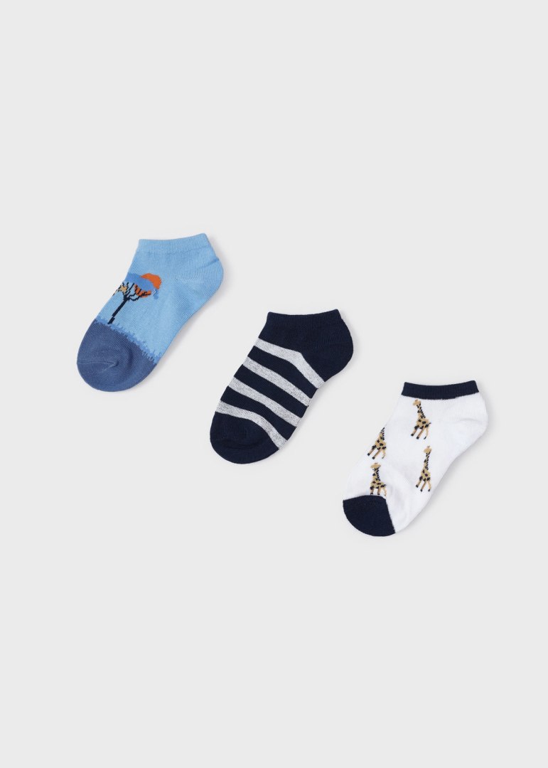 Mayoral Boys Ankle Socks  Set of 3  10465-11  Pomelo