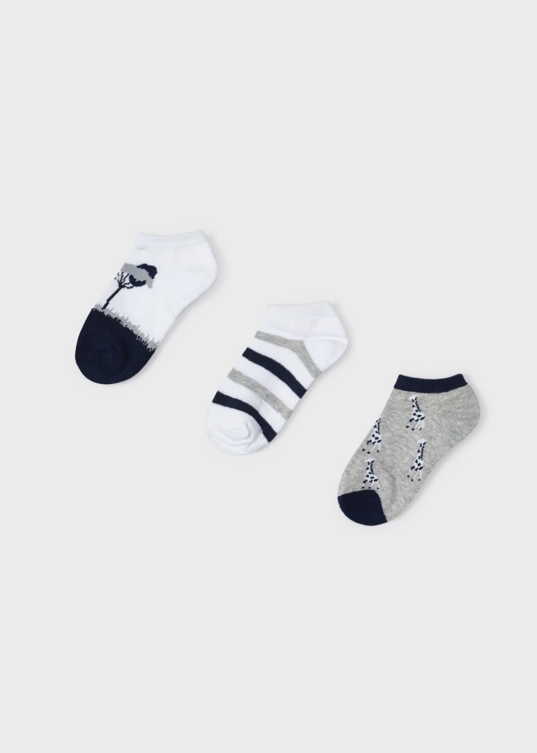 Mayoral Boys Ankle Socks  Set of 3  10465-12  Marino