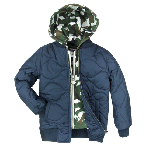 Boys hooded 2024 bomber jacket