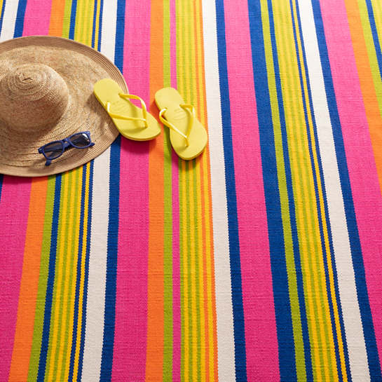 Sunny Stripe Multi Indoor/Outdoor Rug*