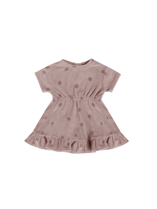 Quincy Mae Baby Girl Terry Dress Set QM149LILA Dots - Crocus & Ivy